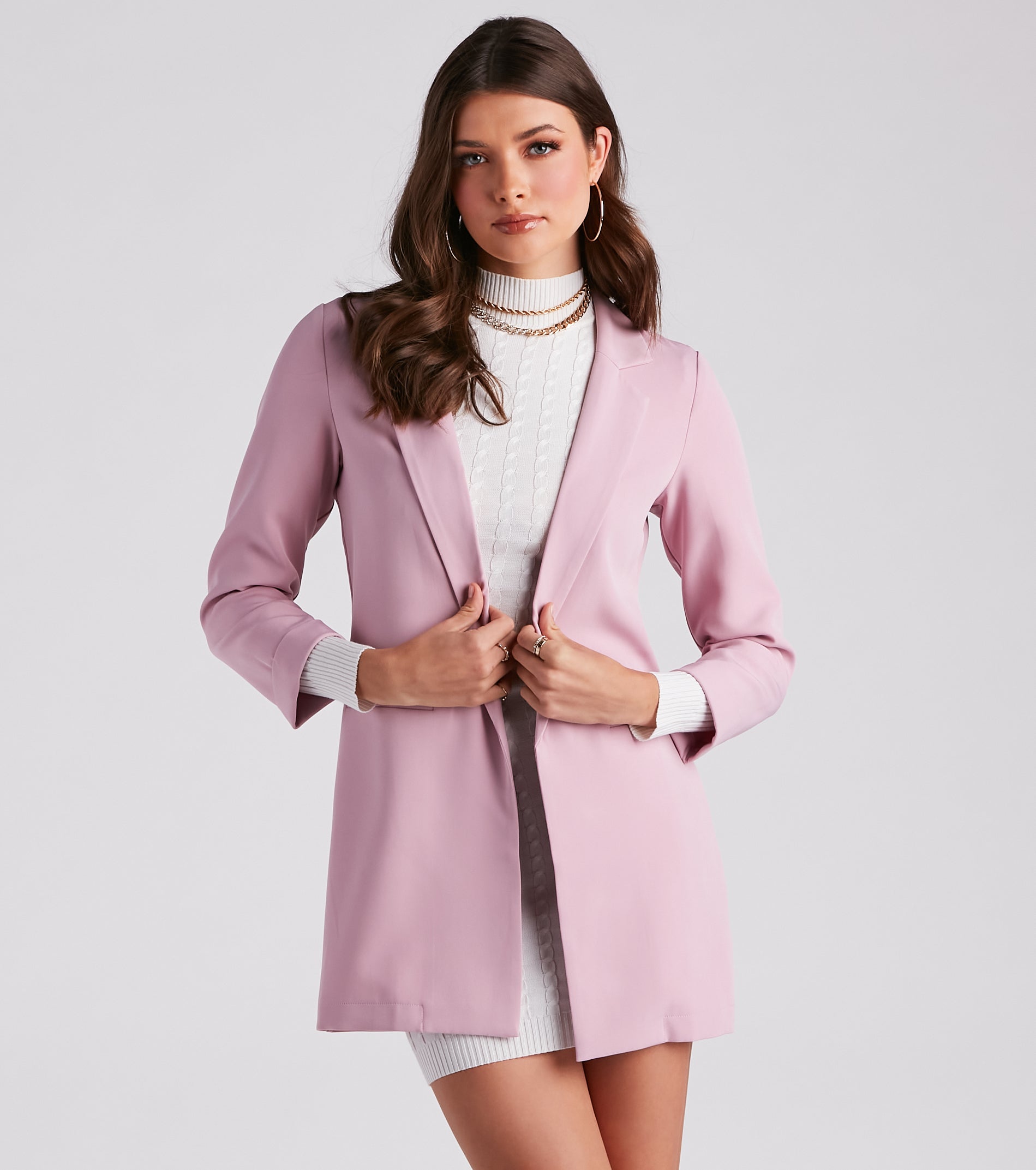 Biz Call 3/4 Sleeve Boyfriend Blazer