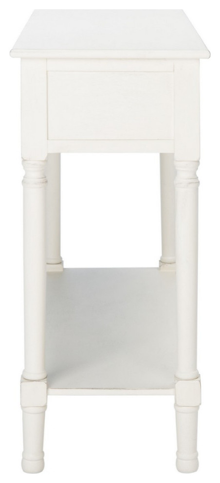 Gracyn 2 Drawer Console Distressed White   Traditional   Console Tables   by AED Luxury Home Decor  Houzz