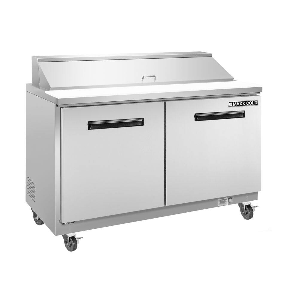 Maxx Cold 48 in. SandwichSalad Prep Station with 12 cu ft. refrigerator in Stainless Steel MXCR48SHC