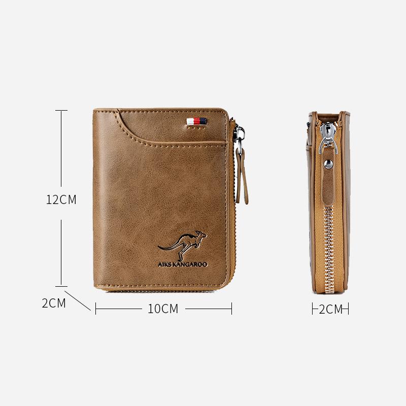 🔥 BIG SALE - 49% OFF 🔥🔥Men Wallet Zipper Genuine Leather Purse ( RFID PROTECTED )