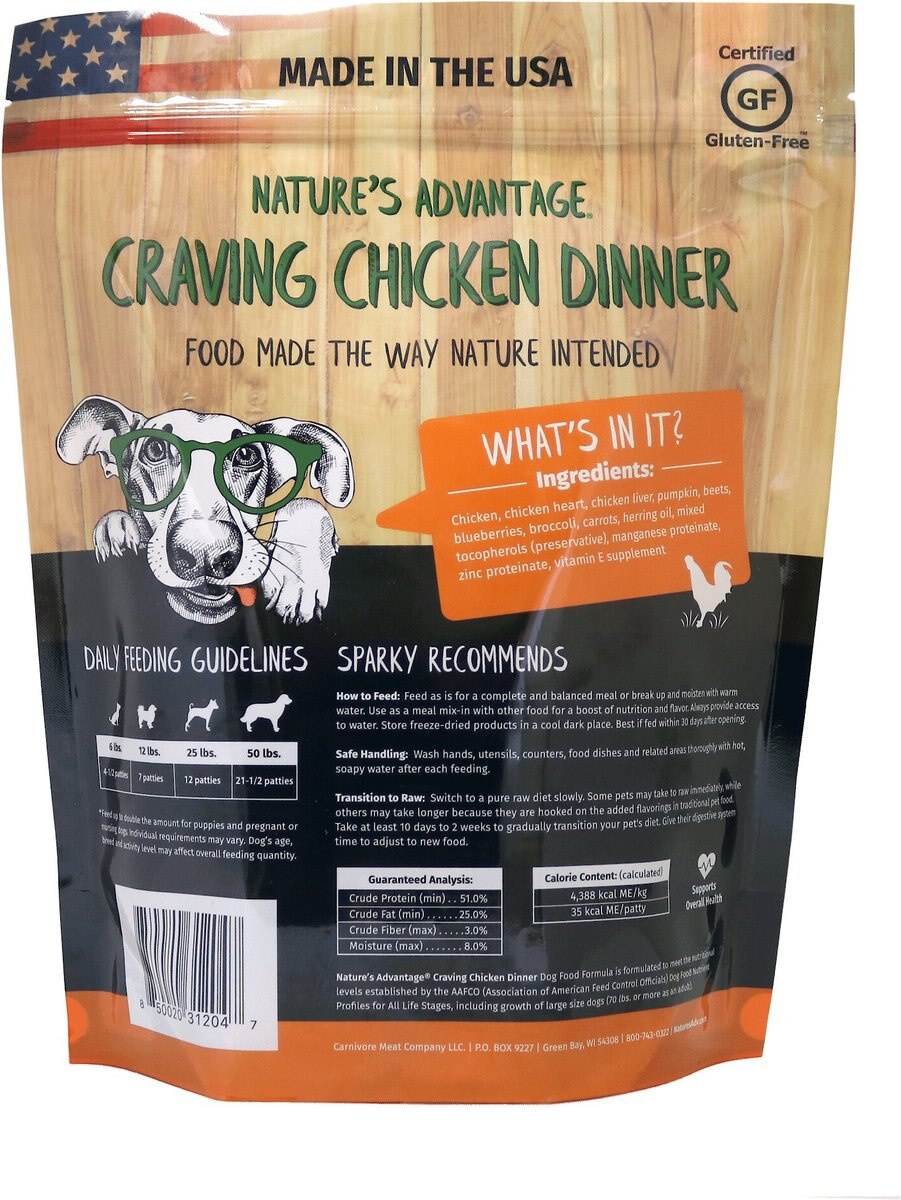 Nature's Advantage Grain-Free Craving Chicken Dinner Dry Dog Food， 14-oz bag