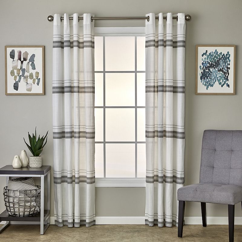 SKL Home Slate Stripe 2-pack Window Curtain Set