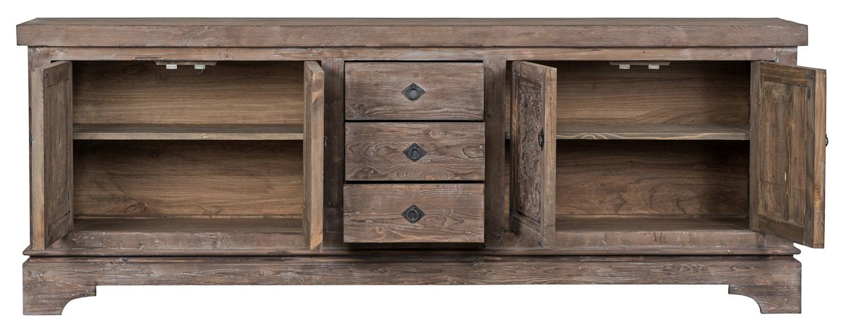 Amita 106 3-Drawer 4-Door Sideboard in Misty Mocha