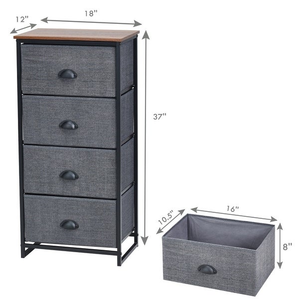 Chest Storage Tower Side Table Display Storage with 4 Drawers - 18