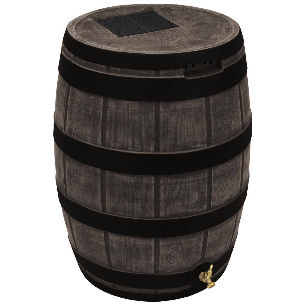 Good Ideas Rain Vault 50 Gal. Darkened Ribs Oak Rain Barrel RVT-DR-OAK