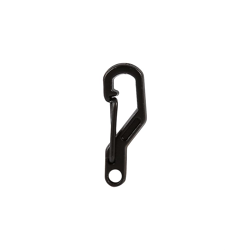 5pcs Nickel Alloy Outdoor Mini Spring Hook Keychain Carabiner Key Ring Clips Hook(black)