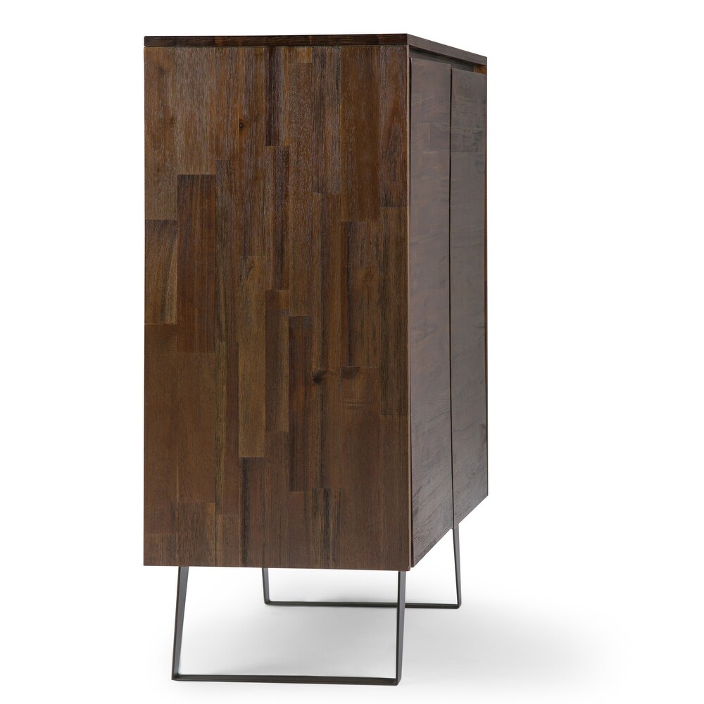 WYNDENHALL Mitchell SOLID WOOD and Metal 39 inch Wide Modern Industrial Medium Storage Cabinet   39\