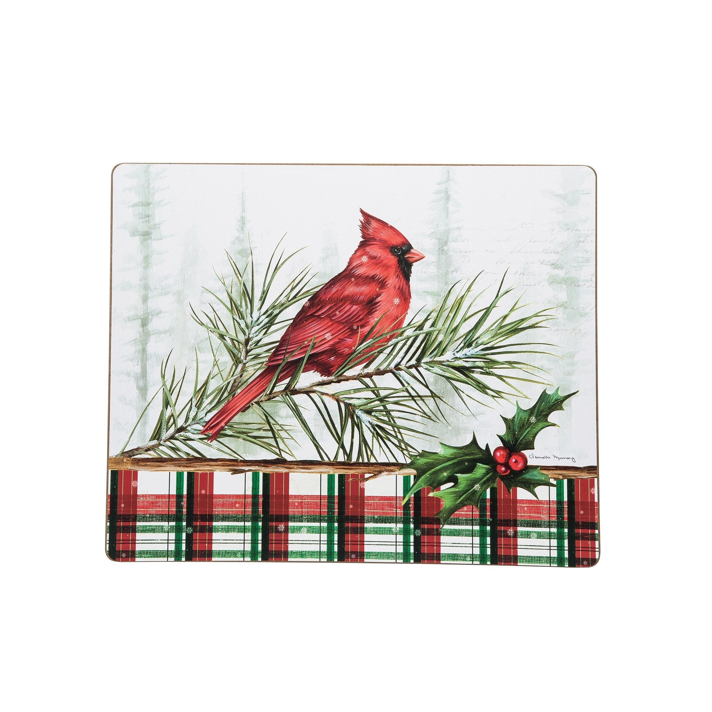 Woodland Cardinal Hardboard Placemat - Red