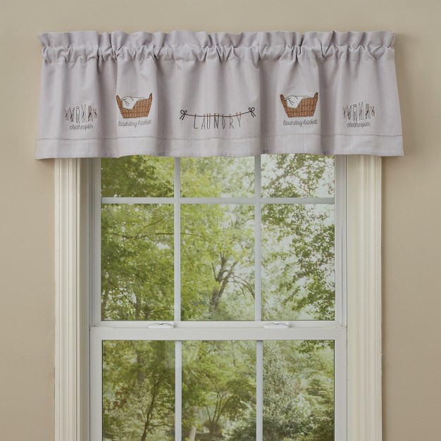 Park Designs Laundry Embroiderd Lined Valance 60 x27 x27