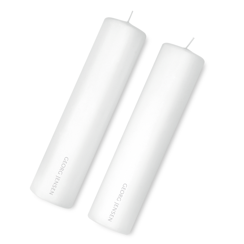 GJ White Candles, Set of 2