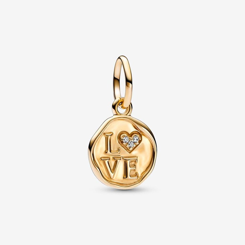 PANDORA  Sparkling Love Stamp Dangle Charm