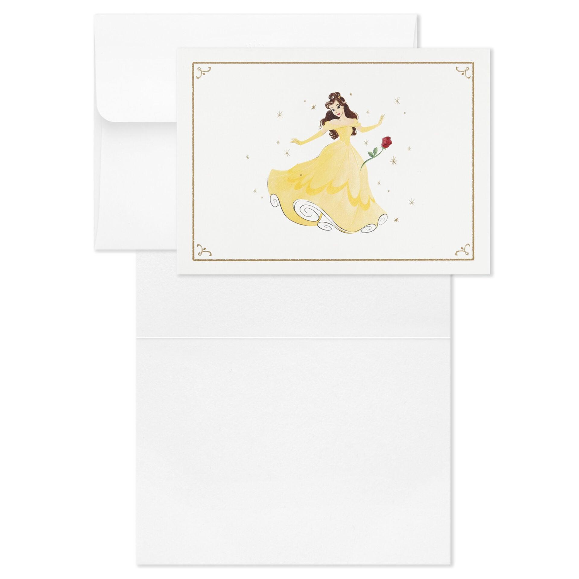 Hallmark  Disney Princess Assorted Boxed Blank Note Cards Multipack, Pack of 24