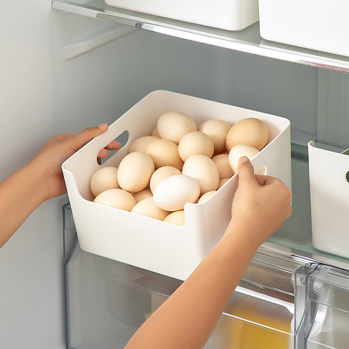 3pcs Refrigerator Side Door Organizer Box Kitchen Divider Organizer Onion Food Grade Fresh Box Storage Box Fresh-keeping 25.5x8.5x13.5cm