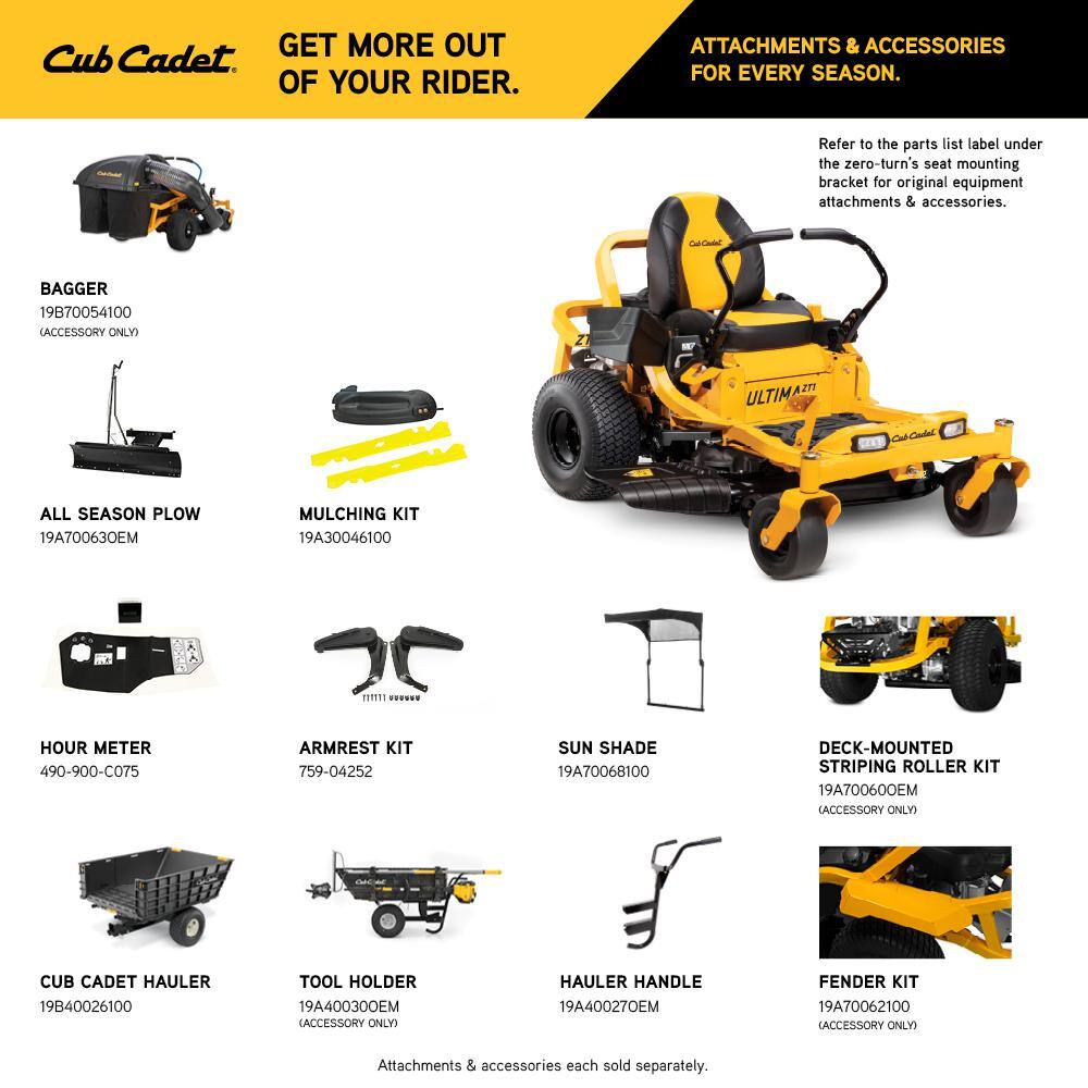 Cub Cadet Ultima 42 in. 22 HP V-Twin Kohler 7000 Engine Dual Hydrostatic Drive Gas Zero Turn Riding Lawn Mower ZT1-42