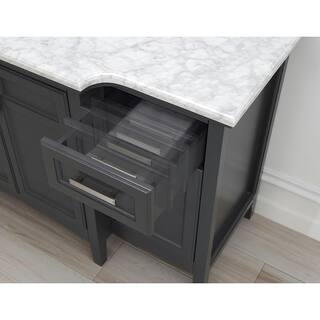 Home Decorators Collection Sassy 60 in. W x 22 in. D Vanity in Dark Charcoal with Marble Vanity Top in White with White Sink Sassy 60C