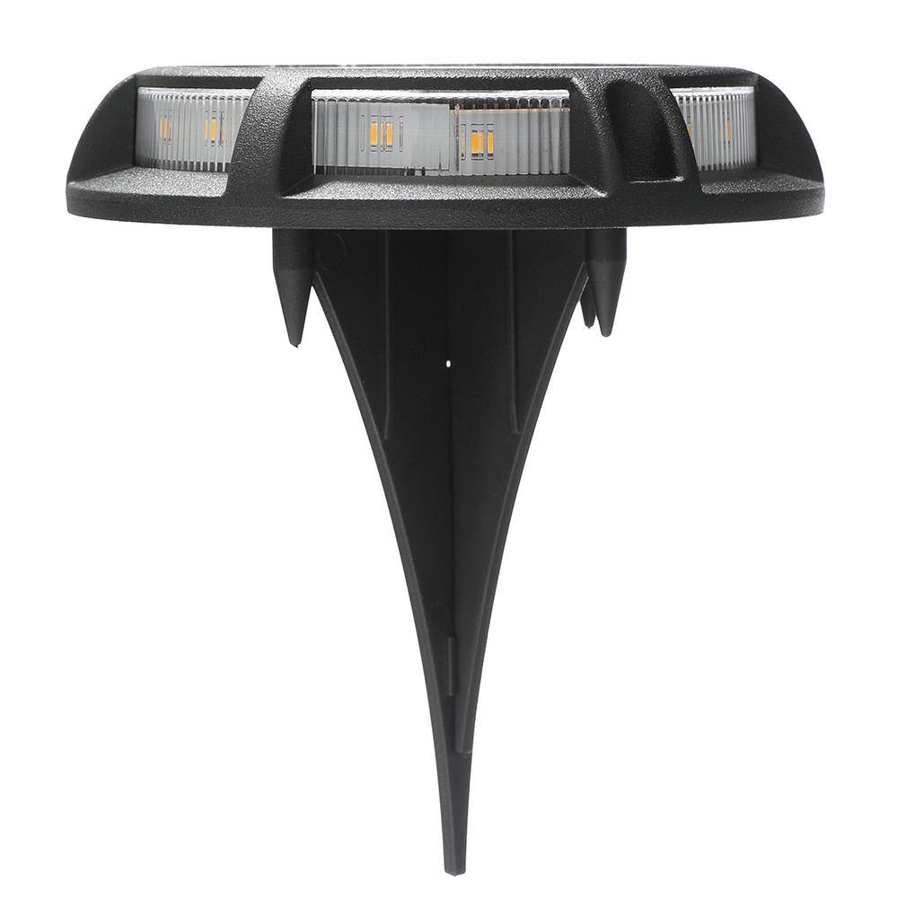 Hampton Bay Matte Black Solar Integrated LED Weather Resistant Path Light (4-Pack) 62108