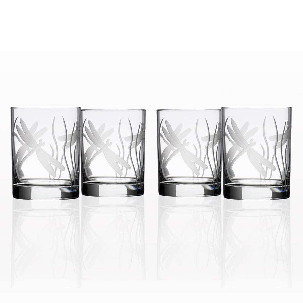 Rolf Glass Dragonfly 13 oz. Clear Double Old Fashioned Glass (Set of 4) 206004-S4