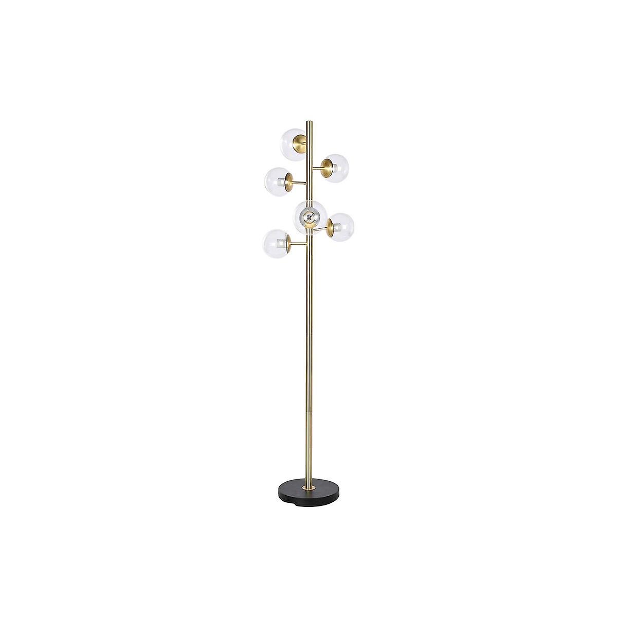 Floor Lamp DKD Home Decor 42 x 42 x 170 cm Crystal Black Golden Metal 220 V 50 W