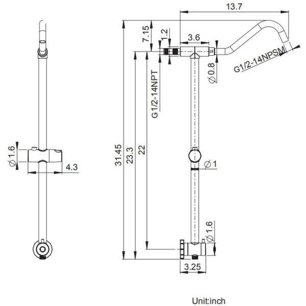 LORDEAR 5-Spray Patterns 10 in. Wall Mount Dual Shower Heads with Adjustable Slide Bar and Handheld in Brushed Nickel H-LS0002C-SS