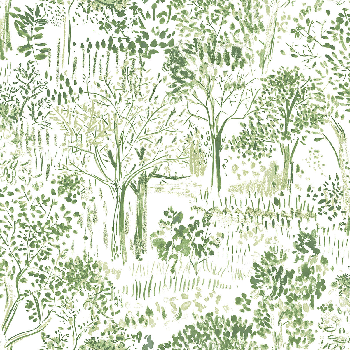 Sample Walden Green Forest Wallpaper from the Thoreau Collection