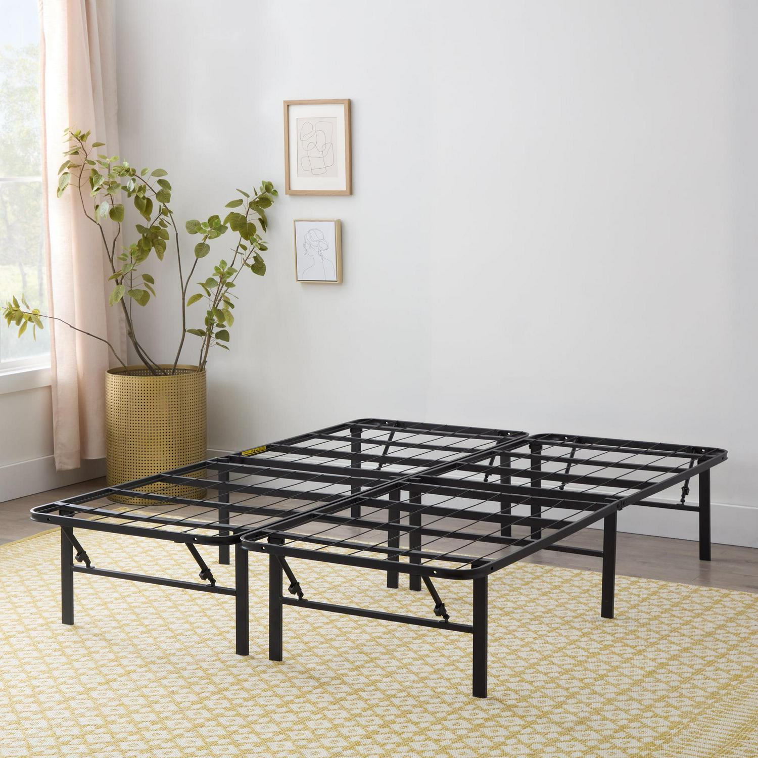 Rest Haven 14 Black Steel Platform Bed Frame， Queen