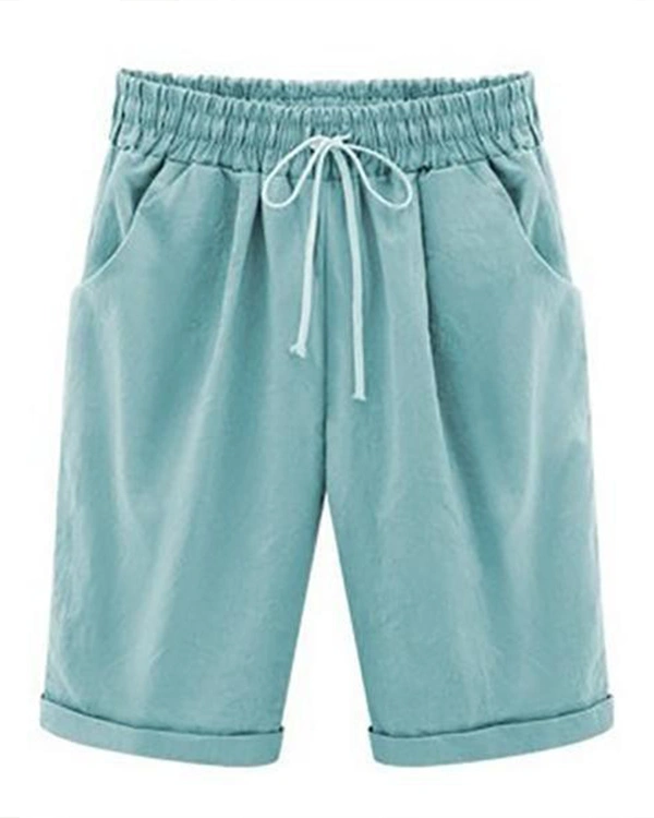 Plus Size Casual Shorts With Pockets for Holiday