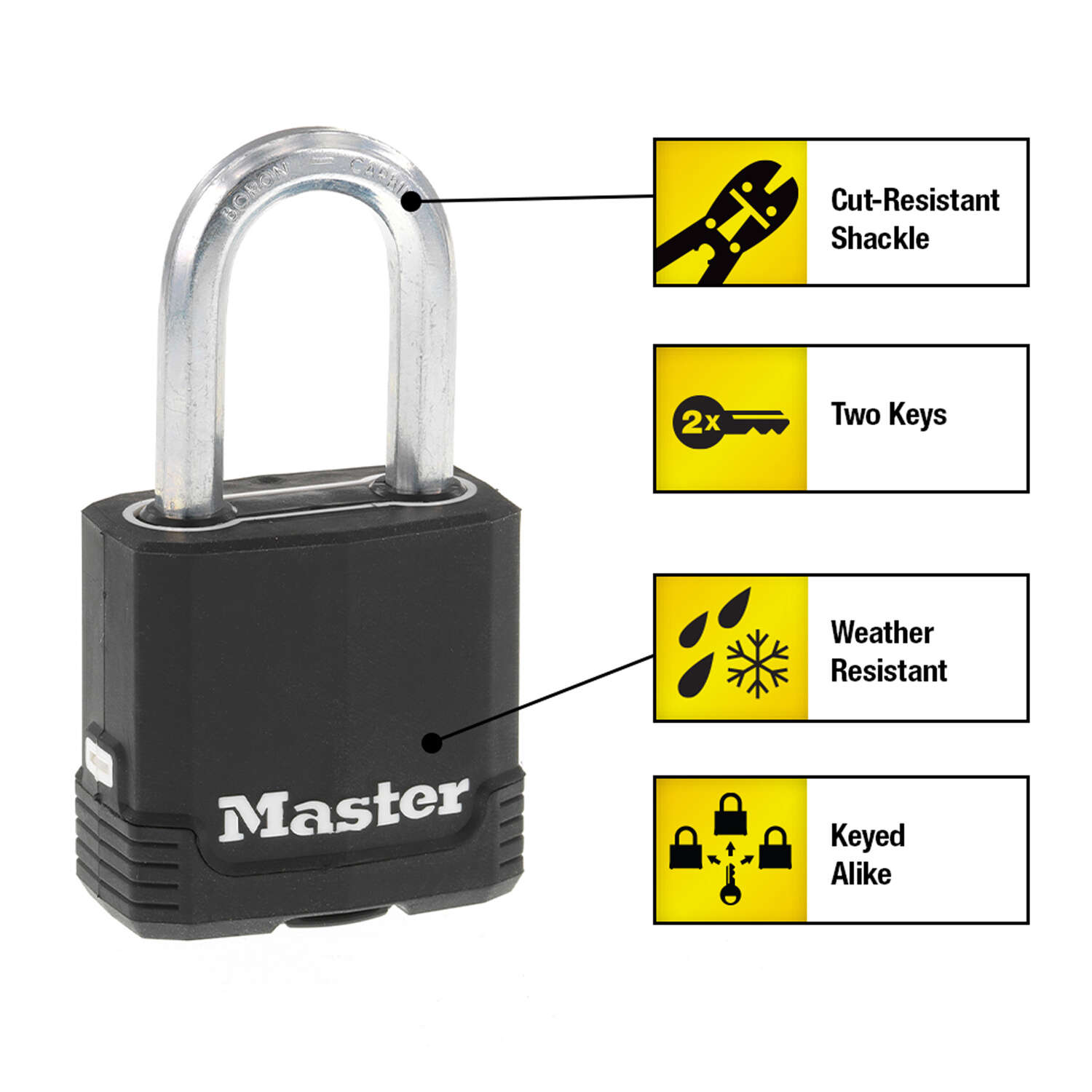 Master Lock Magnum 1-7/8 in. H X 1-3/16 in. W X 1-3/4 in. L Laminated Steel Ball Bearing Locking Pad