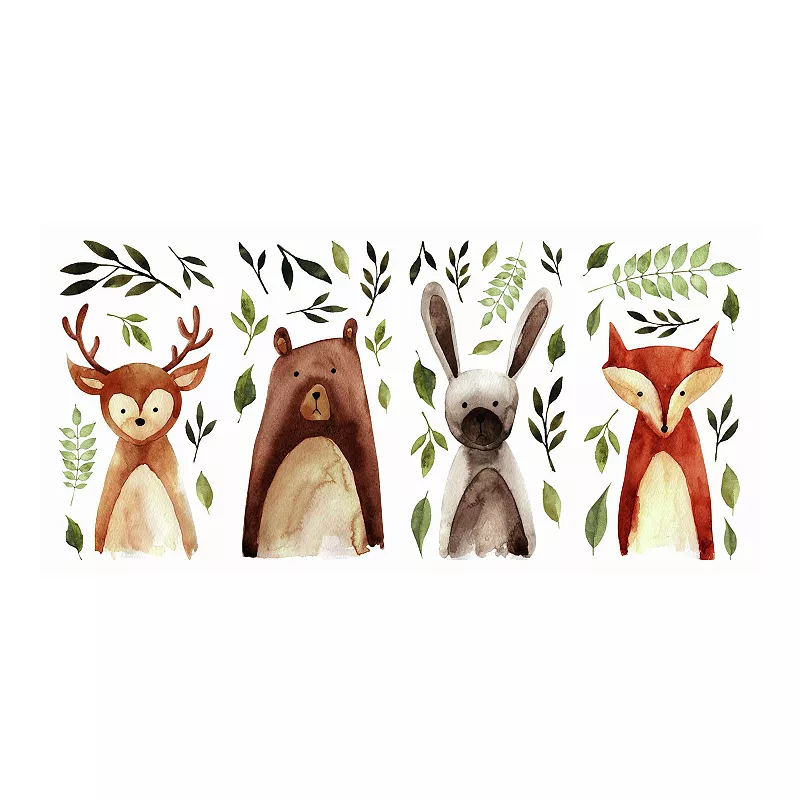 RoomMates Watercolor Woodland Critters Wall Decals