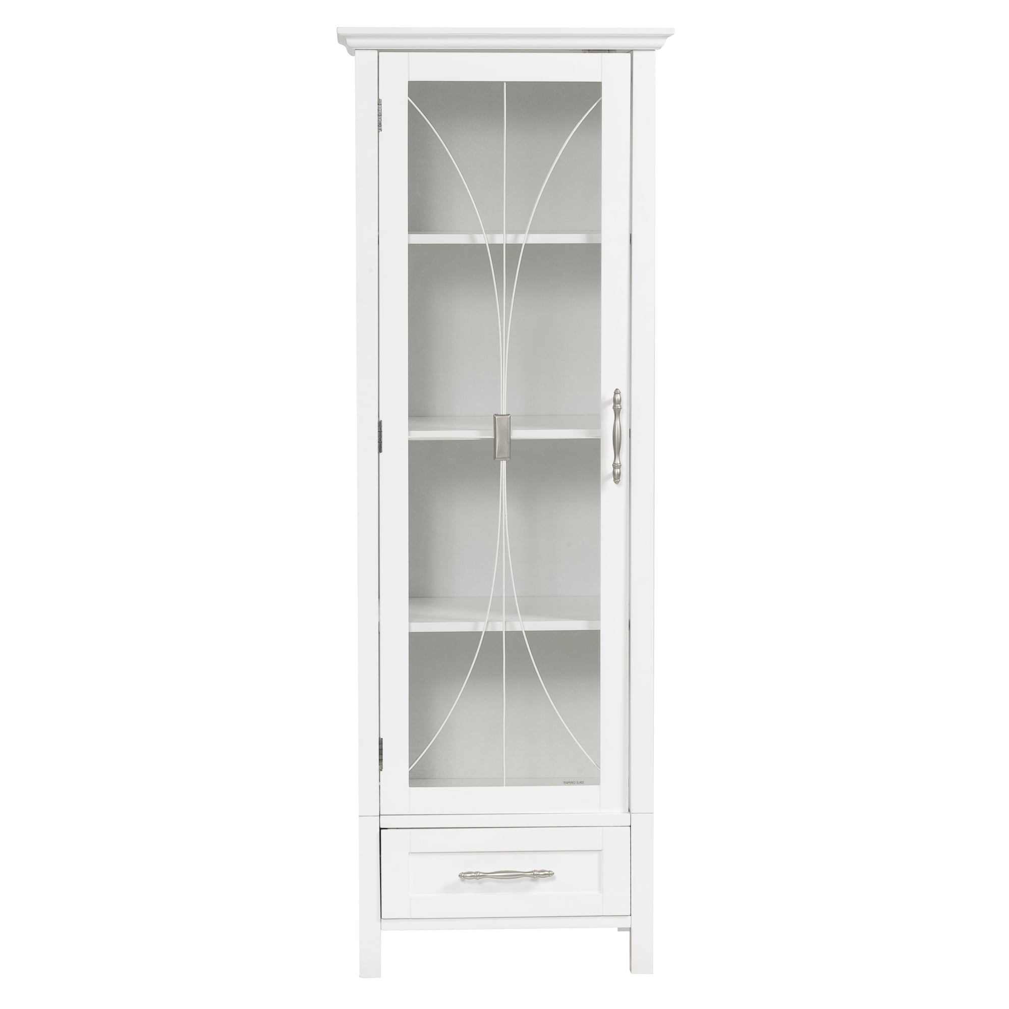 Teamson Home Delaney Wooden Linen Cabinet with Drawer, White