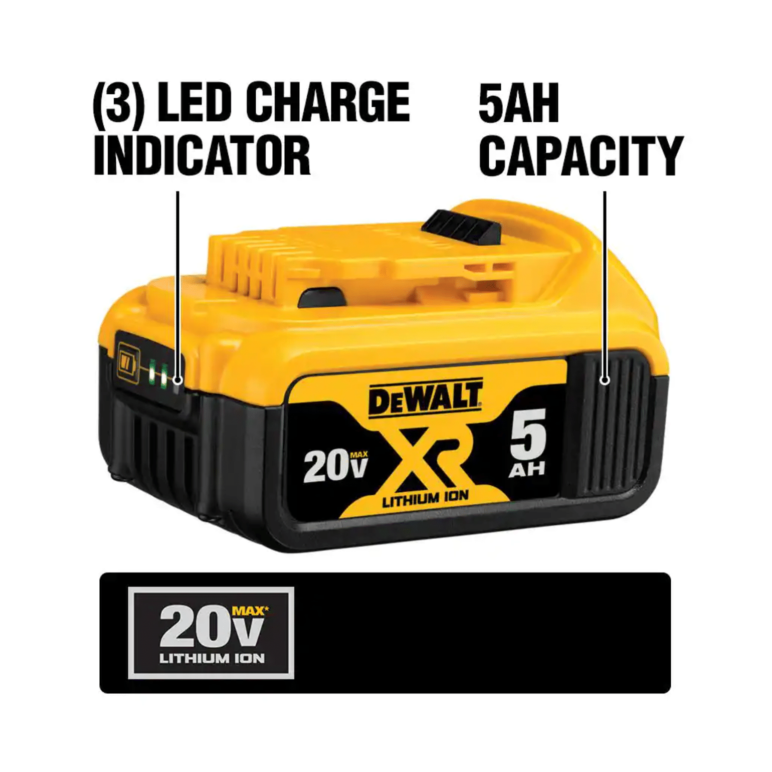 Dewalt 20-Volt Max 3000-Lumen Tripod Light with a 20-Volt Battery 5.0Ah and Charger (DCB205CKWDCL079B)