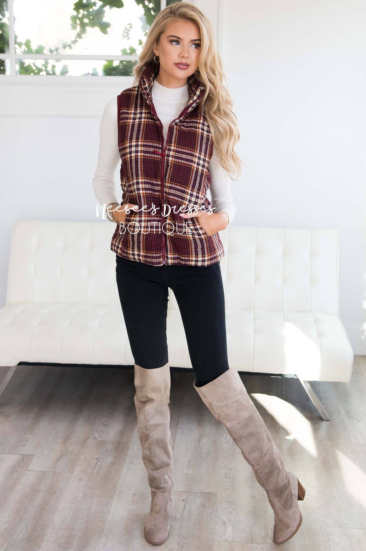 Winter Wishes Plaid Vest