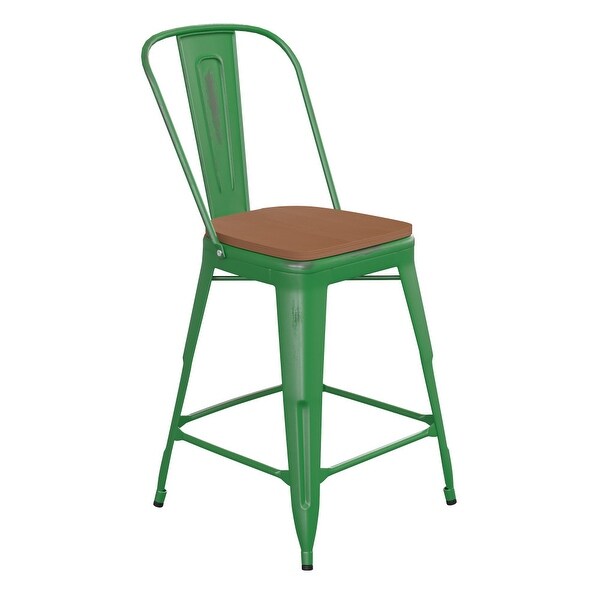 All-Weather Counter Height Stool with Poly Resin Seat