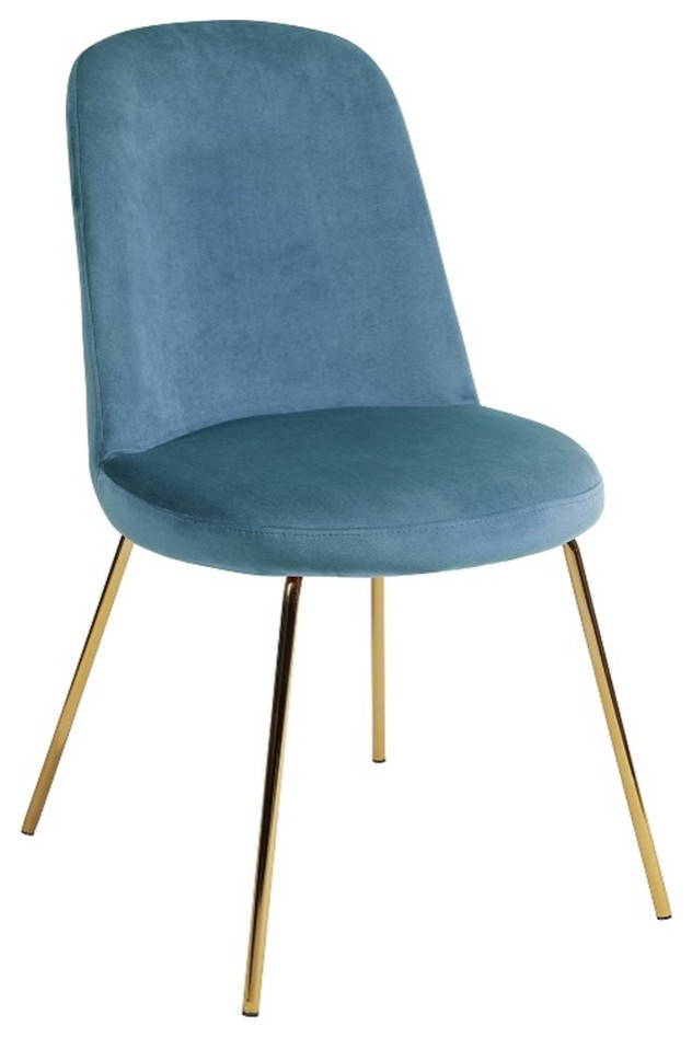 Homycasa Velvet Side Chair Set of 2   Midcentury   Dining Chairs   by Homesquare  Houzz