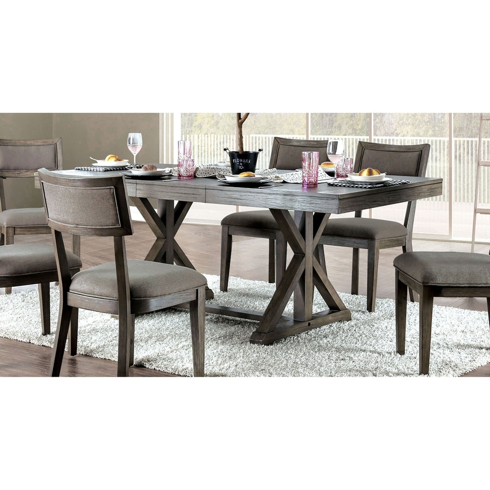 Carbon Loft Valjean Rustic Grey 78 inch Wood Wood Expandable Dining Table