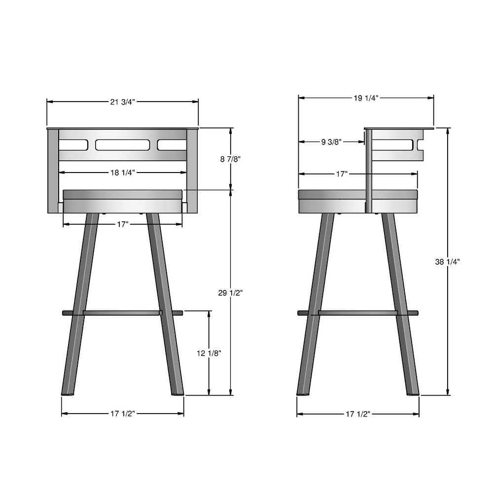 Amisco Vector Swivel Bar Stool with Distressed Wood Seat