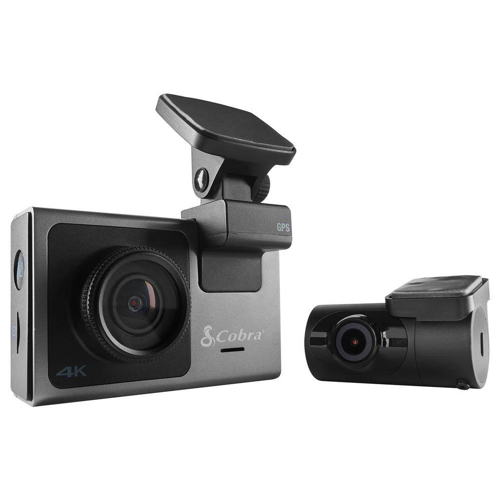 Cobra Ultimate Smart 4K Ultra HD Dash Cam with 1080p Full HD Rear Vew Accessory Camera SC400D