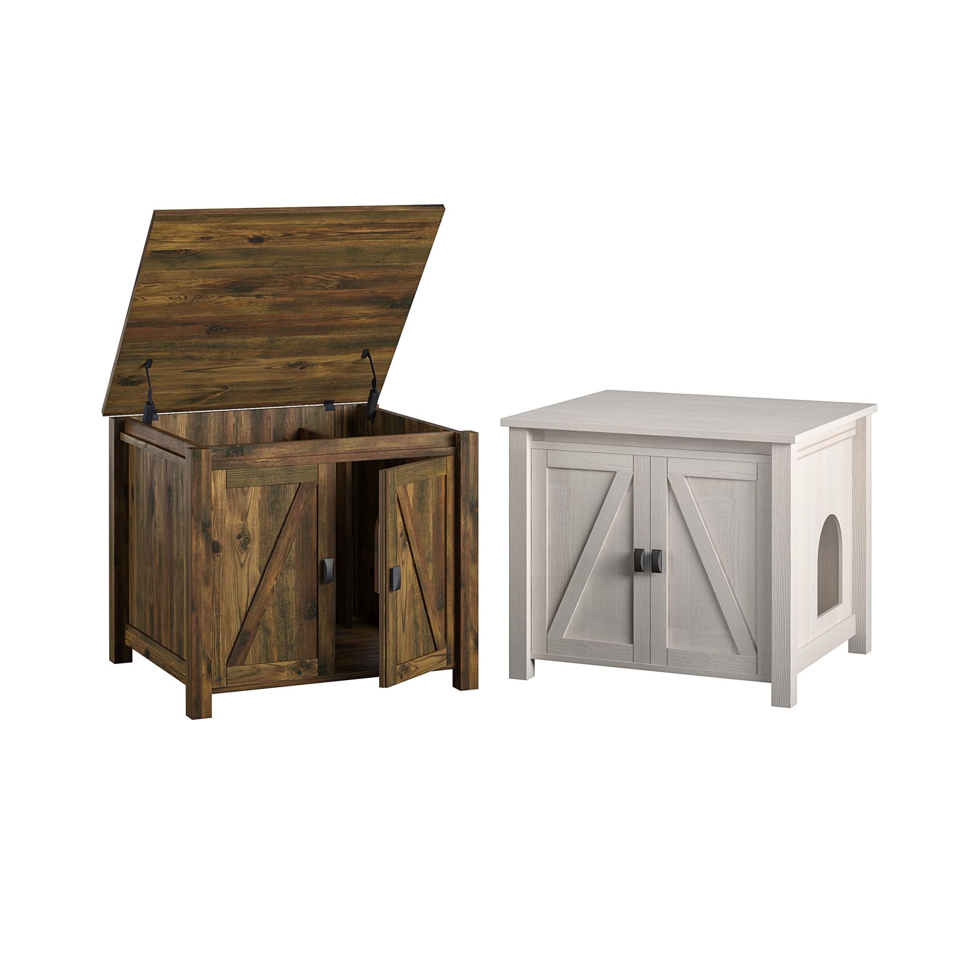 Ollie and Hutch Farmington Litter Box Enclosure， Rustic