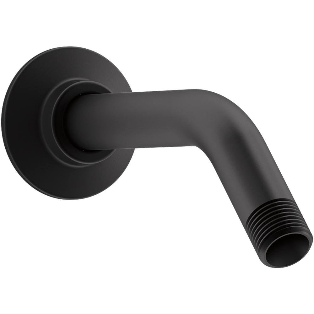 KOHLER MasterShower 7.5 in. Shower Arm and Flange Matte Black K-7397-BL