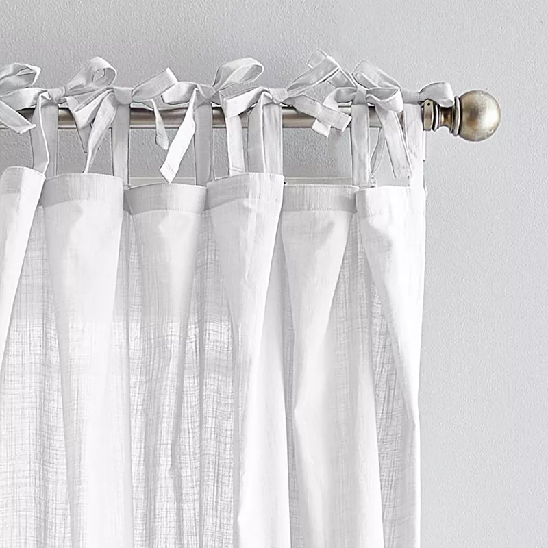 Peri Cotton Sheer Tietab 2-panel Window Curtain Set