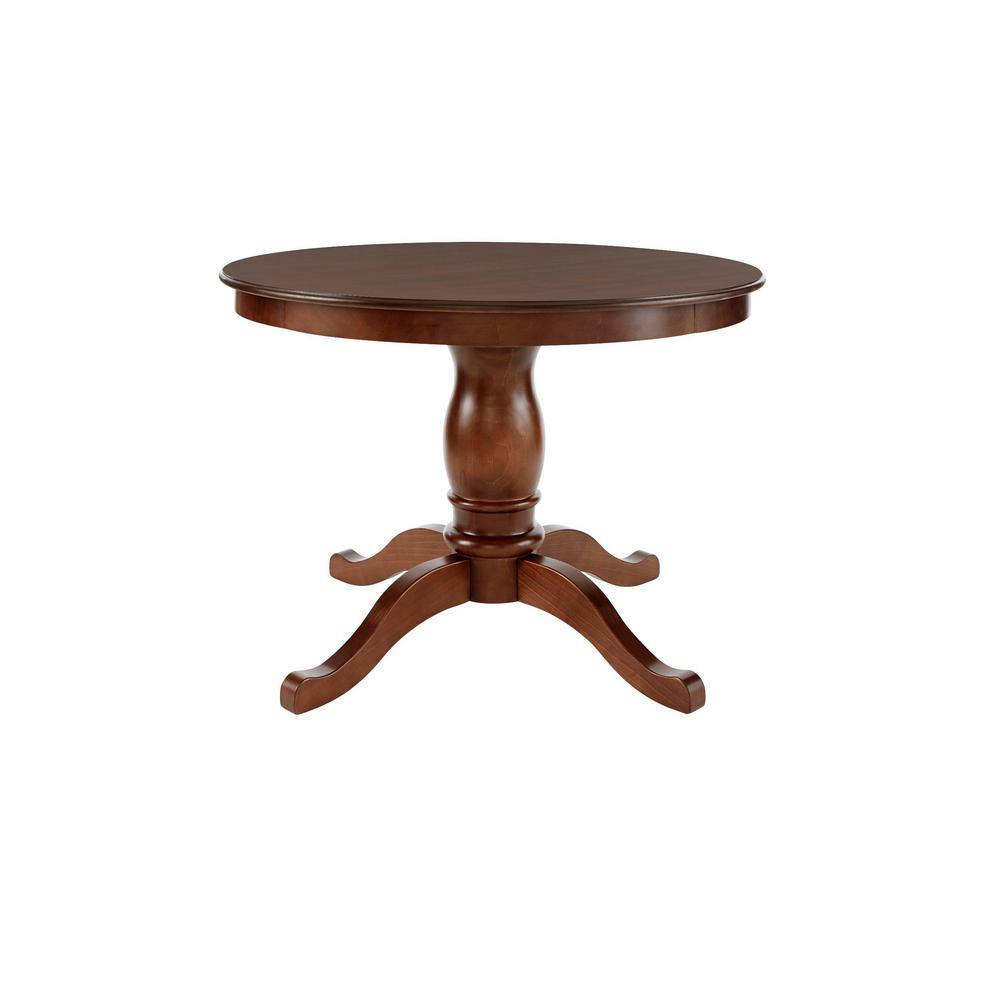 StyleWell Walnut Brown Finish Round Dining Table for 4 (41.7 in. L x 29 in. H) DS5001-Walnut