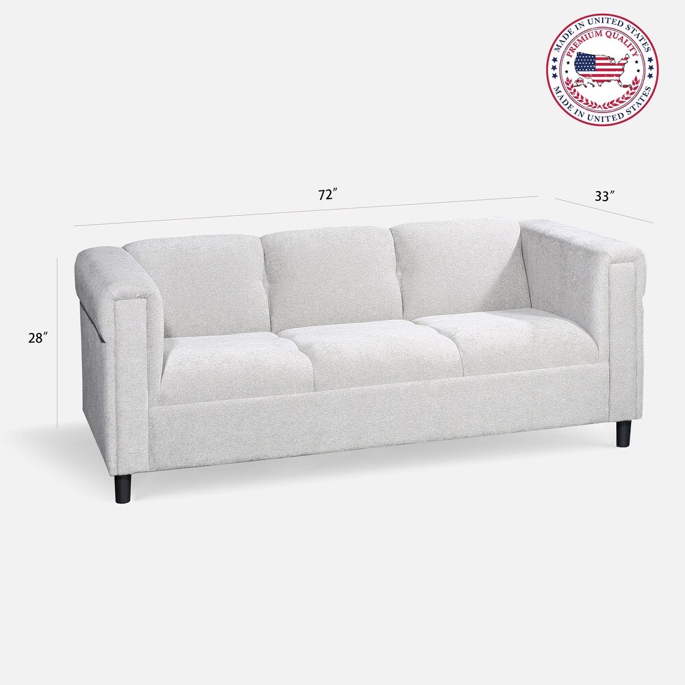 Made in U.S.A 2 Piece Living Room Set with Sofa and Loveseat   Grey