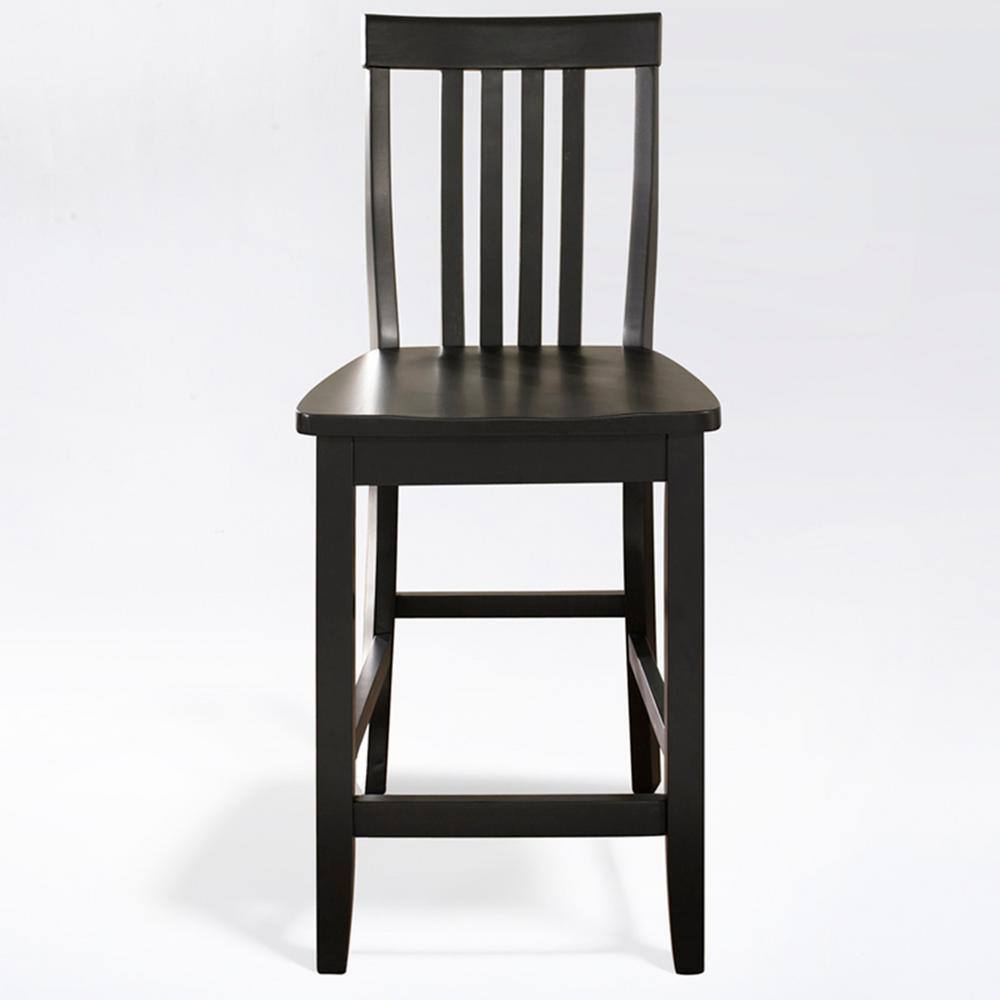 CROSLEY FURNITURE 24 in. Black School House Bar Stool (Set of 2) CF500324-BK