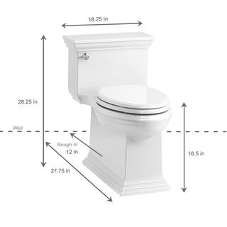 KOHLER Memoirs Stately 1-Piece 1.28 GPF Single Flush Elongated Toilet in White Seat Included K-6428-0