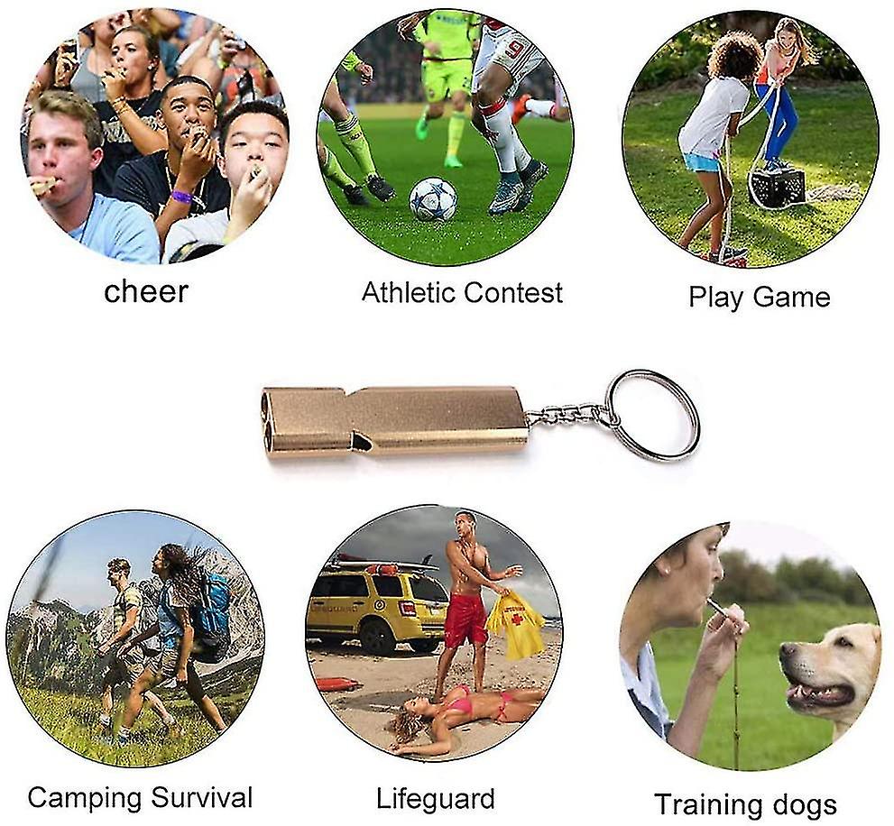 Referee Whistle， Metal Whistle， Sports Survival Whistle 120db Outdoor Camping