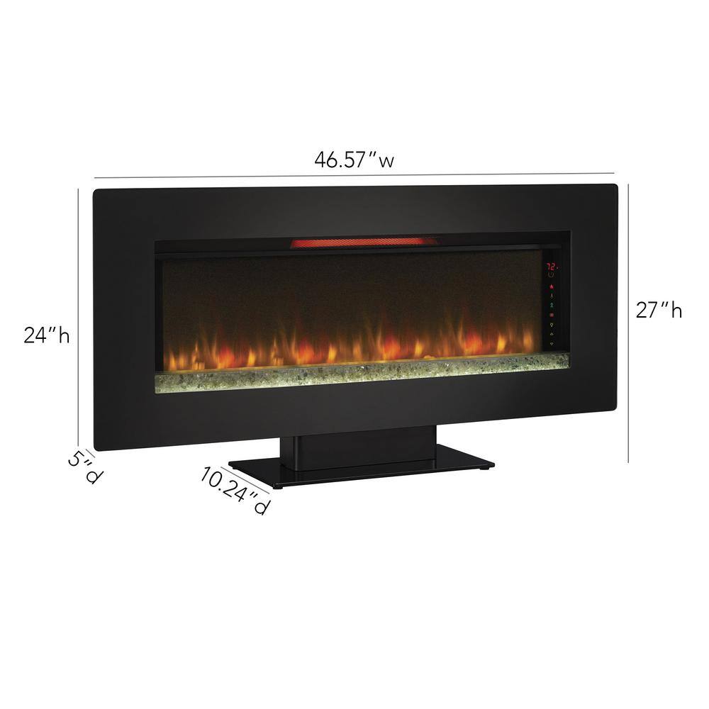 Classic Flame Felicity 47 in. Wall-Mount Infrared Electric Fireplace in Black 47II100GRG