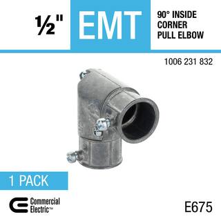 Commercial Electric 12 in. Electrical Metallic Tubing (EMT) 90-Degree Inside Corner Pull Elbow FEEIZ-50-1