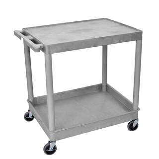 Luxor TC 32 in. W x 24 in. D Large Flat Top and Tub Bottom Shelf Utility Cart TC21-G