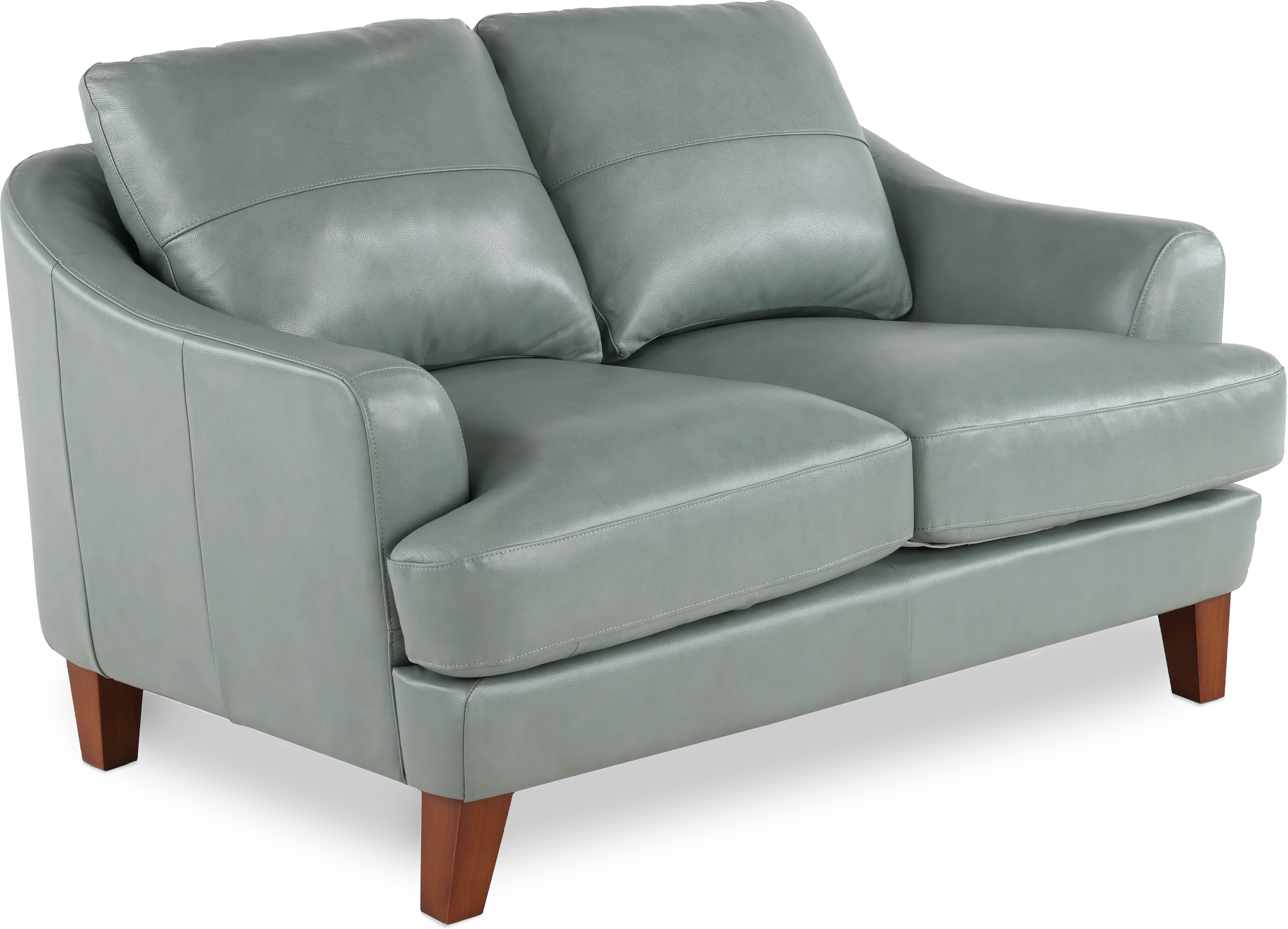 Palmer Ice Blue Leather Loveseat