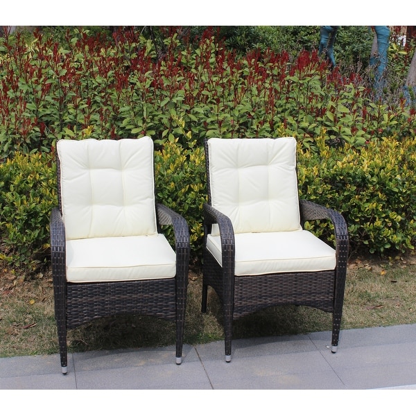 Outdoor Patio Furniture Set Conversation Set 2Piece Resin Wicker Dining Sofa Chair Set for Patio，Backyard，Garden，Meadow