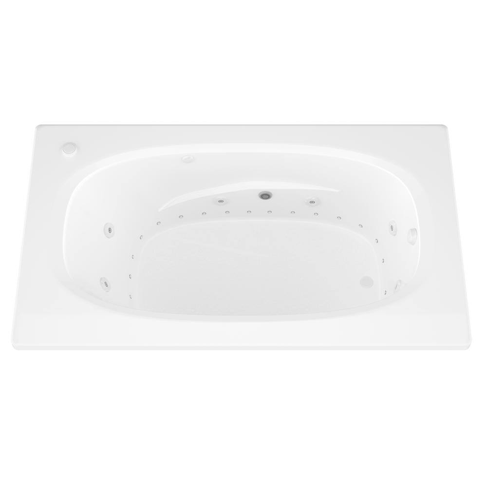 Universal Tubs Tiger's Eye Diamond Series 5.5 ft. Left Drain Rectangular Drop-in Whirlpool and Air Bath Tub in White HD4266PDLX